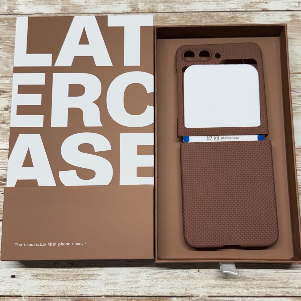 Latercase Galaxy Z Flip 5 Coffee Phone Case Impossibly Thin New Open‎ Box